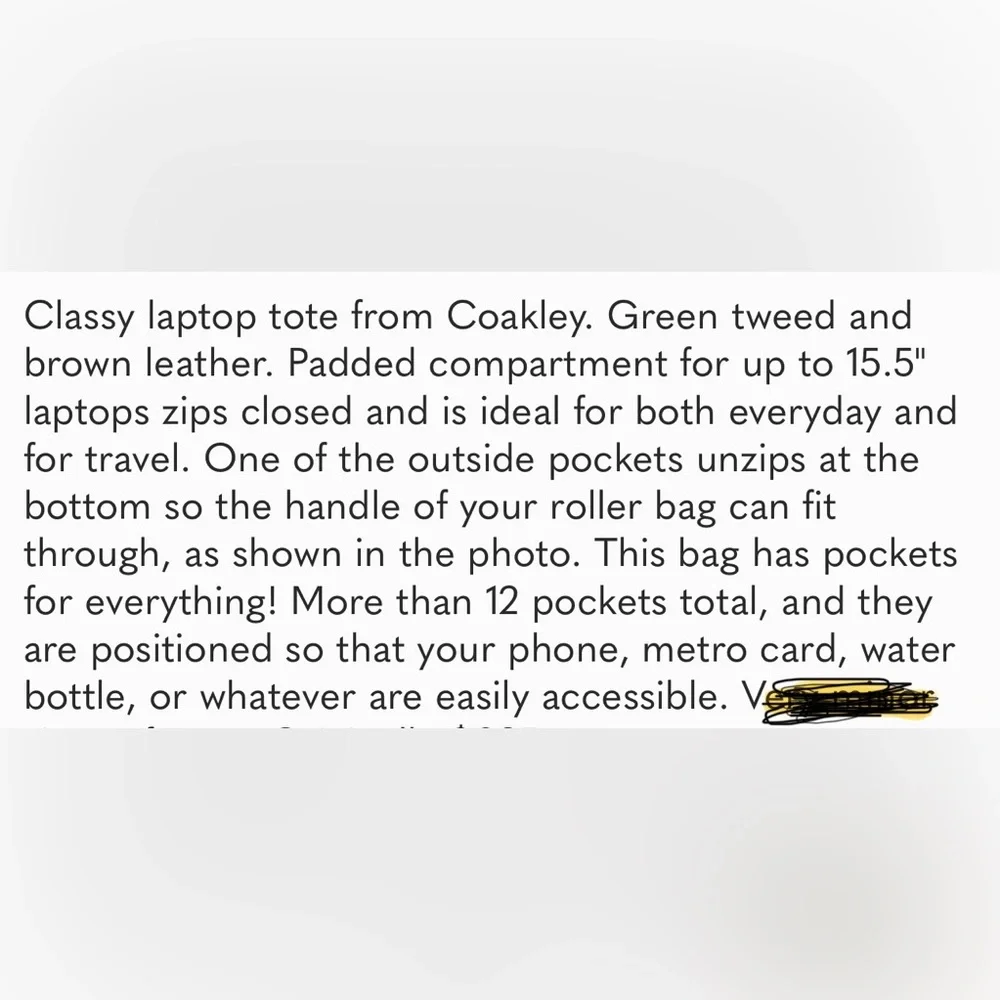 Coakley Laptop Bag green and brown leather
